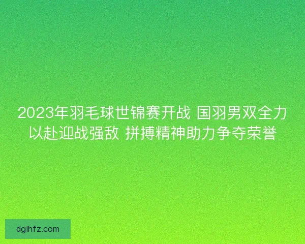 2023年羽毛球世锦赛开战 国羽男双全力以赴迎战强敌 拼搏精神助力争夺荣誉