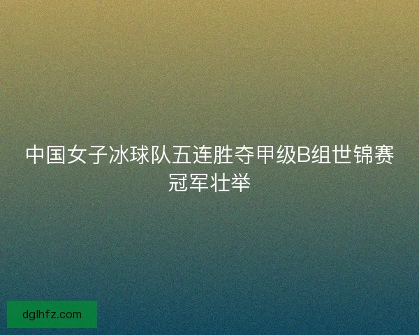 中国女子冰球队五连胜夺甲级B组世锦赛冠军壮举